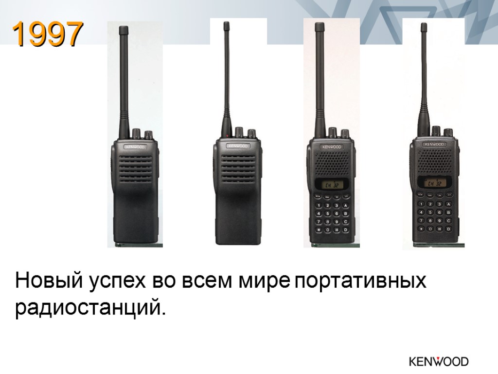 Новый успех во всем мире портативных радиостанций. 1997